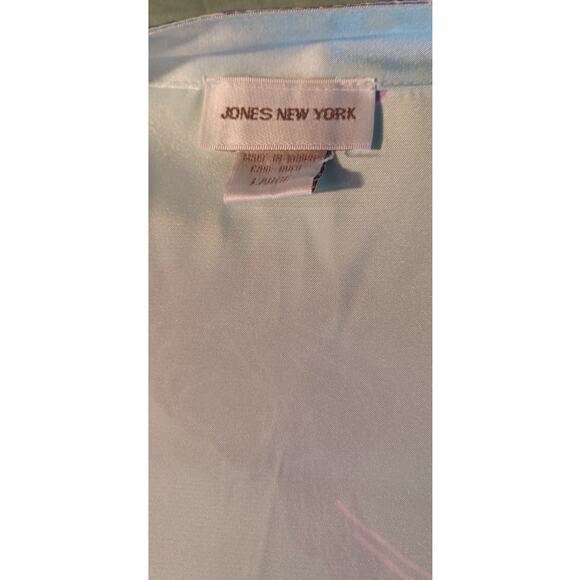 Vintage Jones New York Floral Icy Blue Satin Long Length Silky Robe, Size Large - Picture 5 of 7